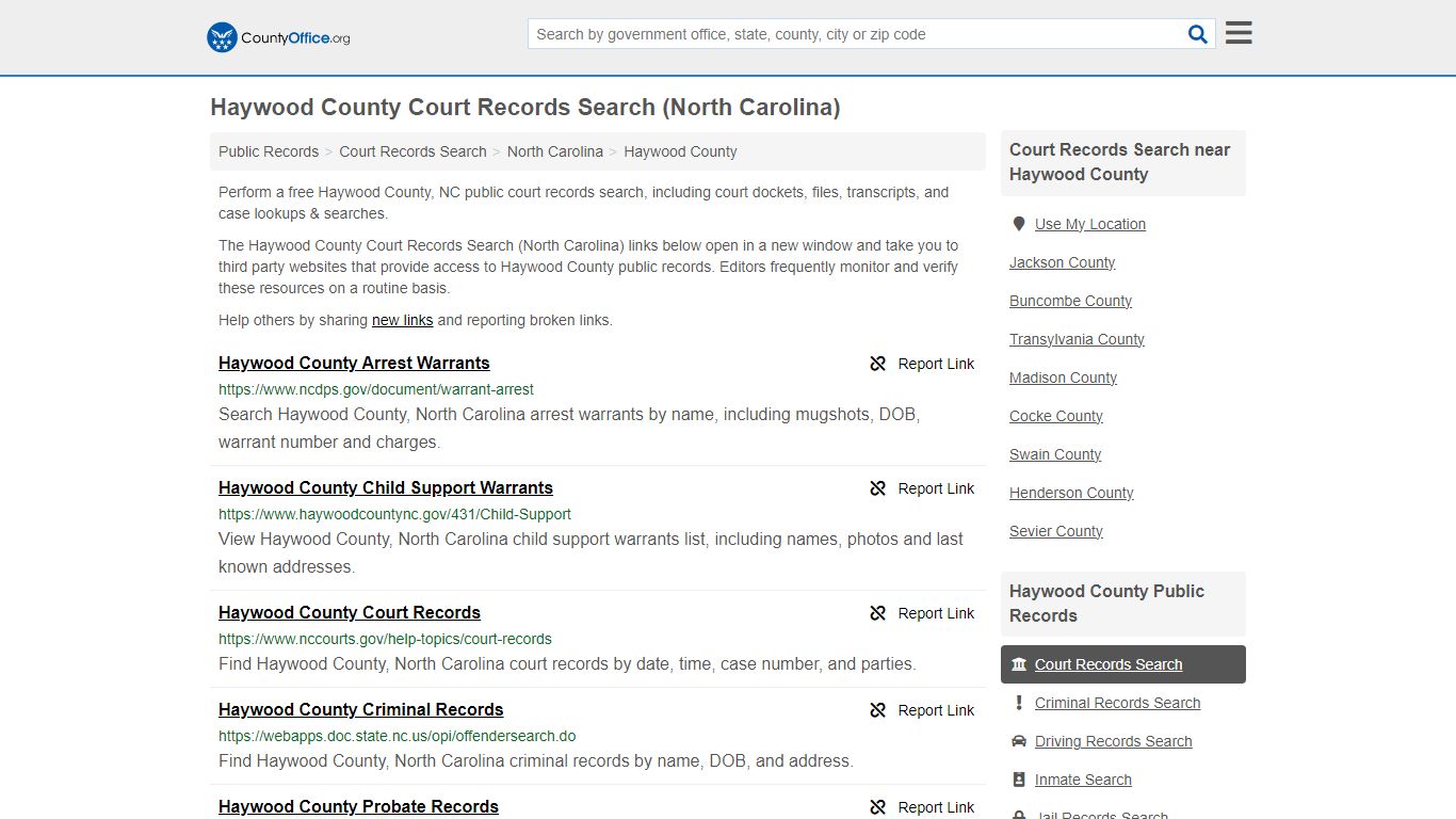 Haywood County Court Records Search (North Carolina) - County Office