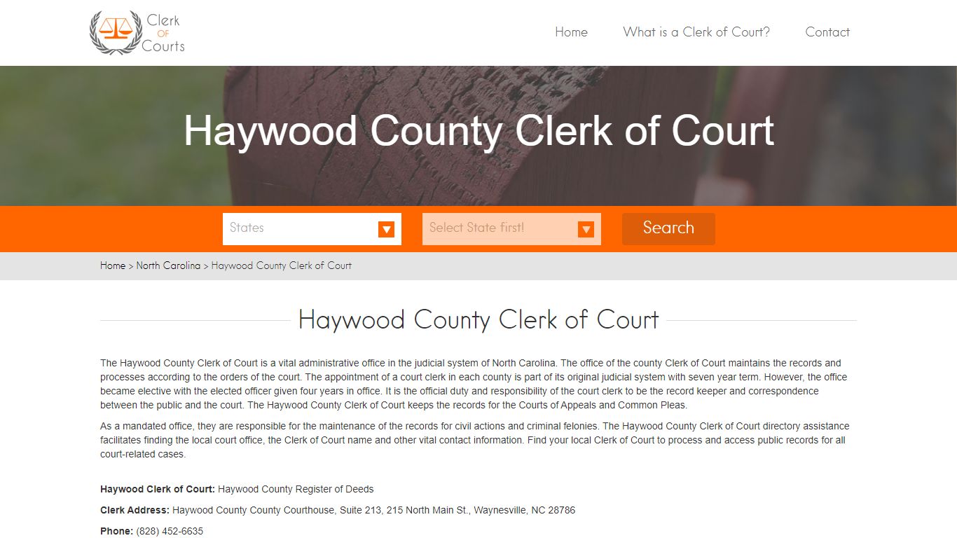 Haywood County Clerk of Court